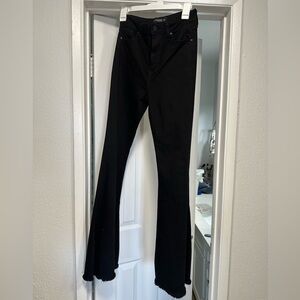 Black wide leg flare jeans